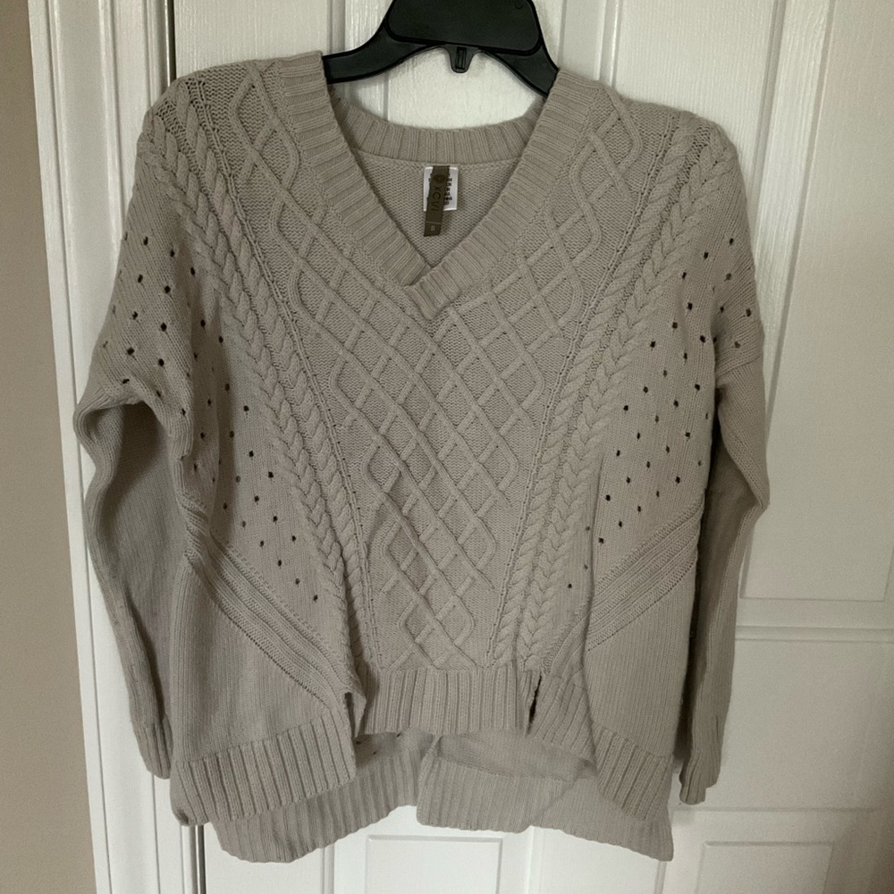 Gray Cotten Embellished Sweater